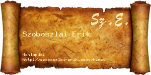 Szoboszlai Erik névjegykártya